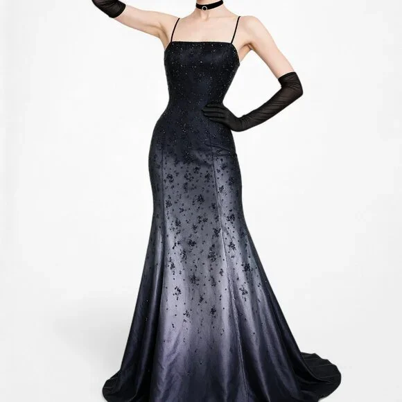 strapless open back dress Sweetheart Ball Gown Purple Prom Dress with Black Appliques PG544 US2 / Custom Color main image 0